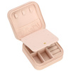 Kufer, szkatułka na biżuterię ekoskóra 10x10x5 cm różowy organizer z przegródkami