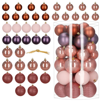 Bombki choinkowe, zestaw 40 szt. dekoracji do stroika nietłukące