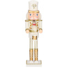 Dziadek do orzechów 38 cm z bębenkiem, drewniany żołnierzyk złoty, figurka świąteczna