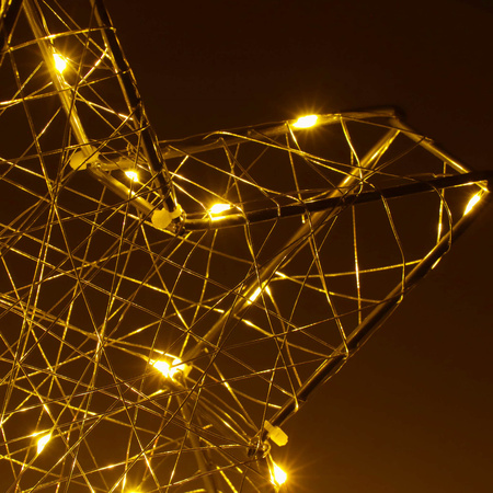 Dekoracja świąteczna 30 LED gwiazda metalowa 60 cm oświetlenie witraż