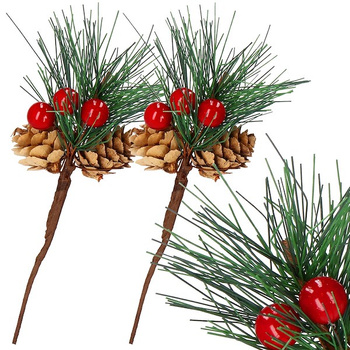 Gałązka świąteczna 20 cm ozdoba, dekoracja świąteczna do stroików 3 SZT.