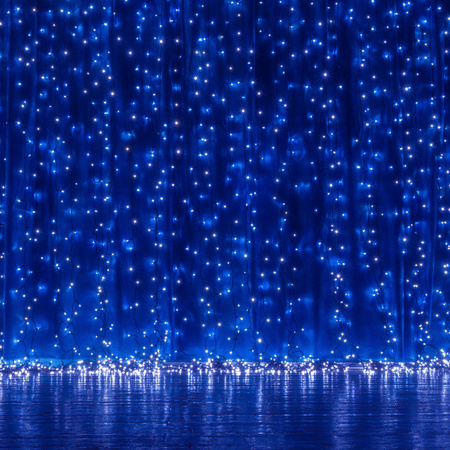 Kurtyna świetlna z pilotem 306 led girlanda, lampki wewnętrzno-zewnętrzne sople niebieski