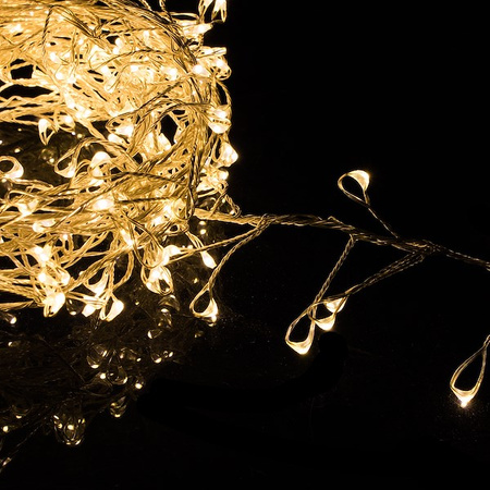 Lampki choinkowe 100 LED sople na baterie białe ciepłe