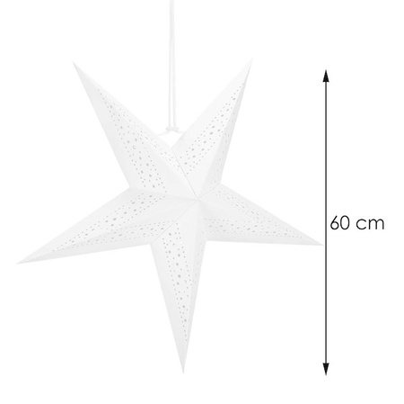 Gwiazda świąteczna papierowa zawieszka choinkowa biała ażurowa 3D