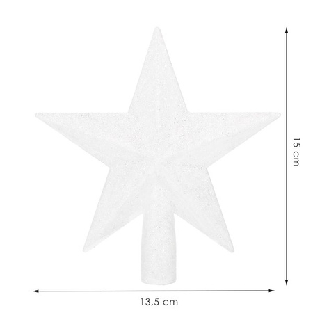 Czubek na choinkę 15 cm szpic, gwiazda biała