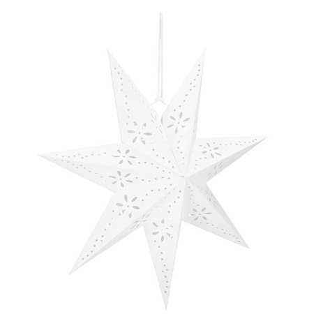 Gwiazda świąteczna papierowa biała i lampki choinkowe 10 led zimny biały