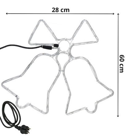 Lampki choinkowe 72 LED dzwonki niebiesko-czerwone ozdoba świąteczna