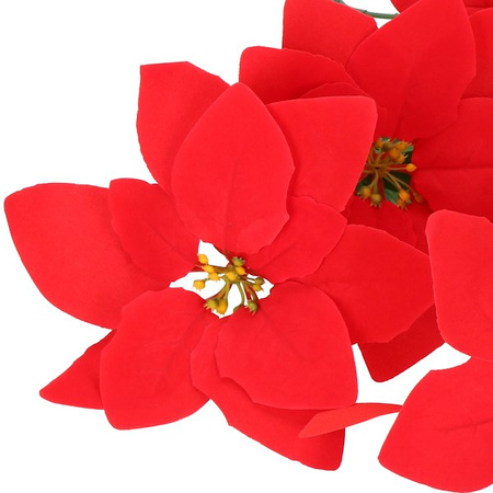 Gwiazda betlejemska, bukiet, świąteczna dekoracja, sztuczny kwiat poinsecja, czerwona