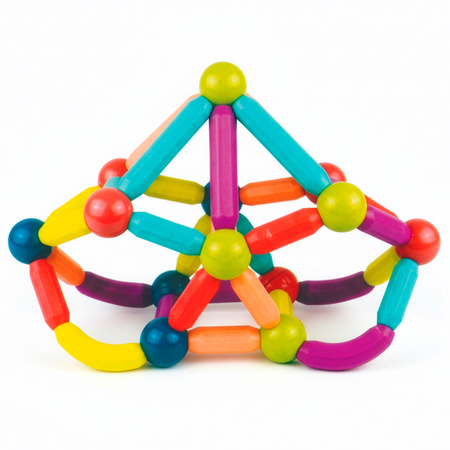 Klocki magnetyczne konstrukcyjne 3D komplet 128 szt. patyczki i kulki