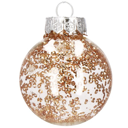 Bombki choinkowe przeźroczyste 30 szt. złoty, srebrny 6cm zestaw choinkowy