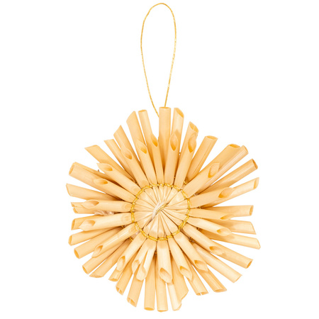 Zawieszki choinkowe z słomy, naturalne dekoracje świąteczne 48 szt. bombki, brązowe