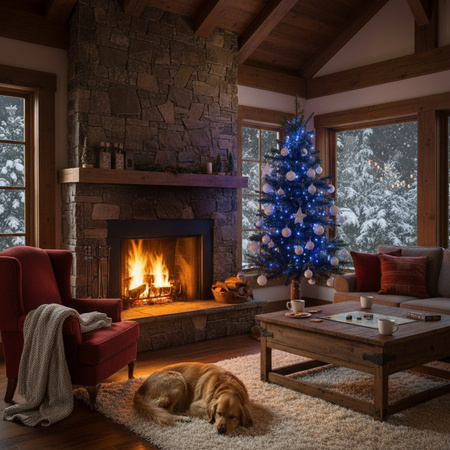 Choinka sztuczna na pniu jak żywa 220 cm świerk naturalny gęsta nowoczesna