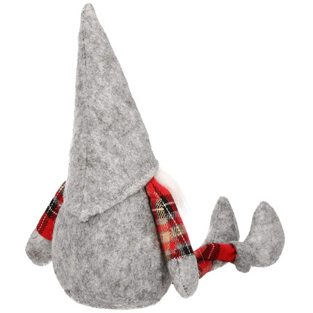 Pani skrzat 48 cm krasnal świąteczny, gnom ze zwisającymi nóżkami szary