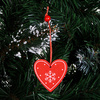 Świąteczne zawieszki 5cm drewniane serce zestaw 3 szt.