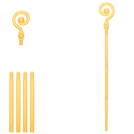 Laska św. Mikołaja 145cm, pastorał składany złoty