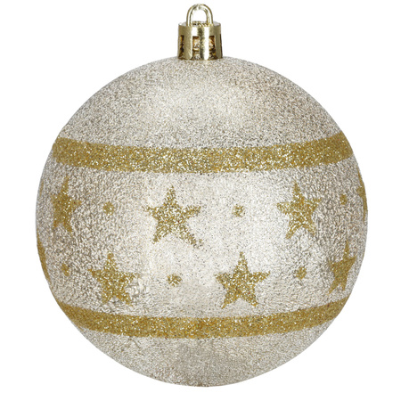 Bombki choinkowe 16 szt. ozdoby świąteczne zestaw 8cm biały, złoty