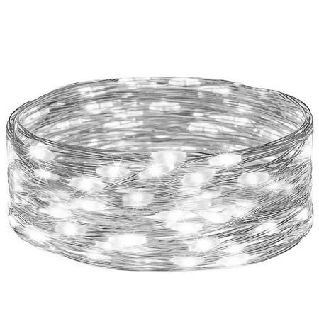 Gwiazda świąteczna papierowa biała 3D i lampki choinkowe led zimny biały