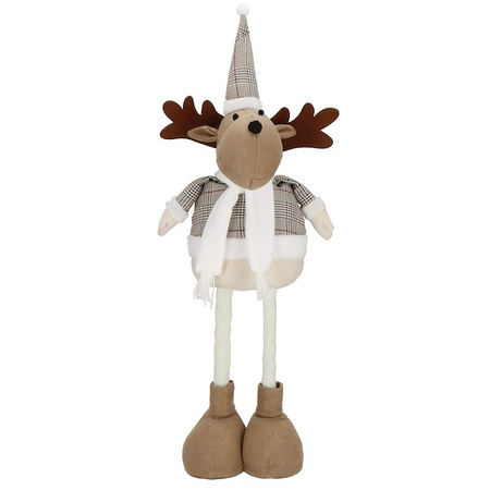 Renifer 50-67cm ozdoba świąteczna, krasnal świąteczny, gnom na teleskopowych nóżkach brązowy