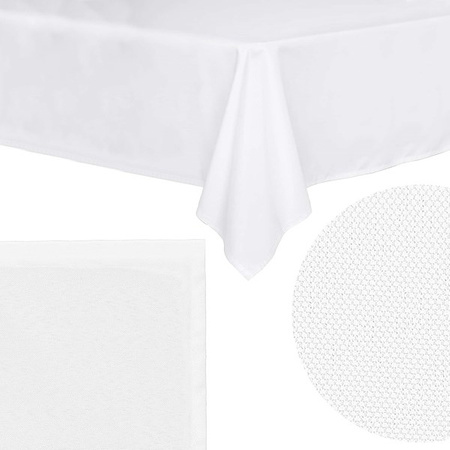 Bieżnik na stół świąteczny 220x140cm klasyczny obrus świąteczny biały