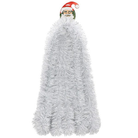 Łańcuch na choinkę 6m biało-srebrny girlanda choinkowa, średnica 10cm