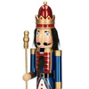 Dziadek do orzechów 90 cm z berłem, drewniany żołnierzyk niebiesko-czerwony XL