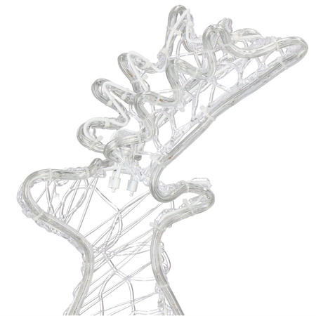 Renifer Led 150 cm świąteczny z saniami świetlna dekoracja do ogrodu biały ciepły