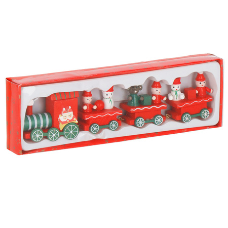 Drewniana ciuchcia, pociąg z wagonikami, ozdoba na święta, aranżacja wnętrz