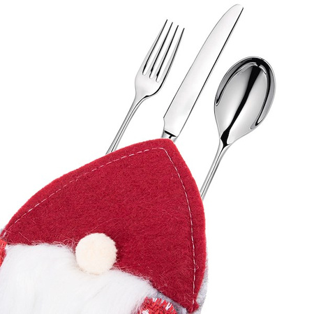 Kieszonka na sztućce 6szt. świąteczne etui, skrzaty ozdoba świąteczna