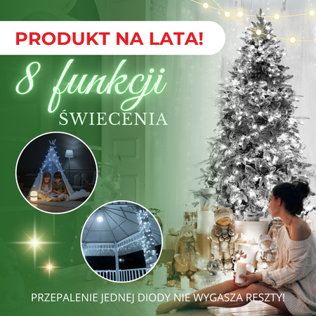 Lampki choinkowe 500 led bialy zimny 25m oświetlenie świąteczne IP44
