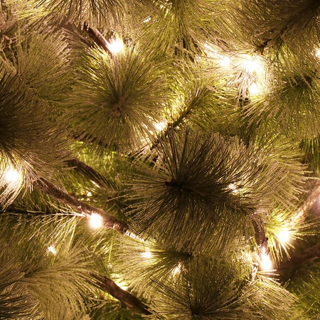 Sztuczne drzewko na pniu z oświetleniem LED 150 cm choinka świąteczna, ośnieżona