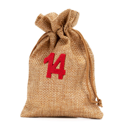 Woreczki z numerami, dekoracja adwentowa do kalendarza świątecznego 24 szt.