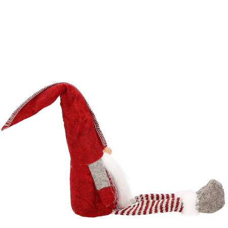 Para skrzatów 50cm ozdoba świąteczna, siedzący krasnal świąteczny, gnom czerwony, szary