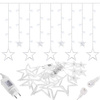 Kurtyna świetlna 138 led girlanda gwiazdki, lampki wewnętrzno-zewnętrzne sople zimny biały