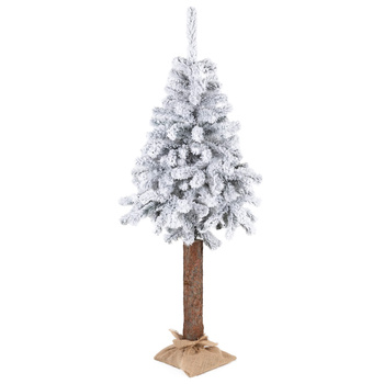 Choinka na pniu jak żywa 180 cm sztuczny świerk śnieżony jak żywy, ze stojakiem