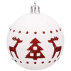 Bombki choinkowe 30 szt. ozdoby świąteczne zestaw 5cm biało-czerwone