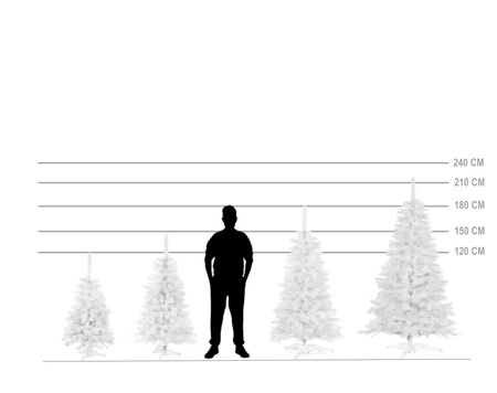 Choinka sztuczna jodła ze stojakiem 220 cm drzewko świąteczne, nowoczesna biała
