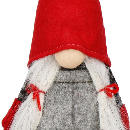 Pani skrzat 38cm ozdoba świąteczna, krasnal świąteczny, gnom siedzący