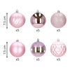 Bombki choinkowe 30 szt. różowy 8cm zestaw choinkowy