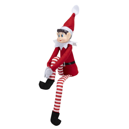 Elf siedzący, dekoracja Boże Narodzenie 40 cm skrzat, krasnal świąteczny