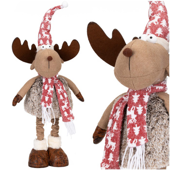 Świąteczny renifer figurka 54-70 cm z teleskopowymi nóżkami ozdoba pod choinkę