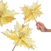 Gwiazda betlejemska 26 cm sztuczny kwiat, poinsecja złota z brokatem