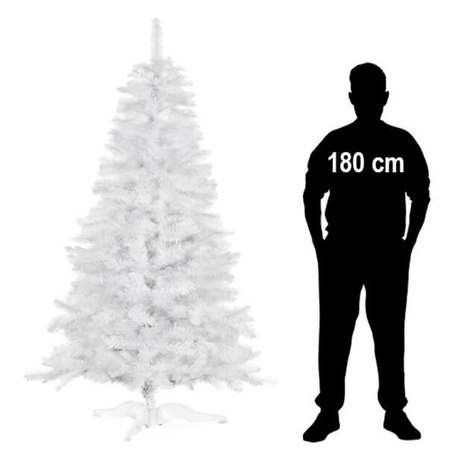 Choinka sztuczna jodła ze stojakiem 220 cm drzewko świąteczne, nowoczesna biała