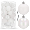 Bombki choinkowe 30 szt. ozdoby świąteczne biały