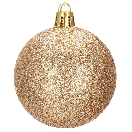 Bombki choinkowe przeźroczyste 30 szt. rose gold 6cm zestaw choinkowy