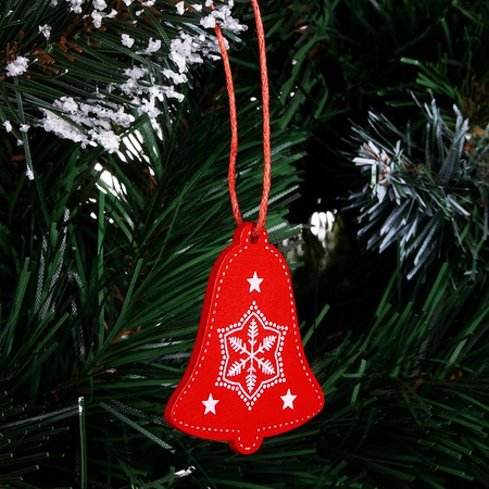 Świąteczne zawieszki 5cm drewniane dzwonki zestaw 3 szt.