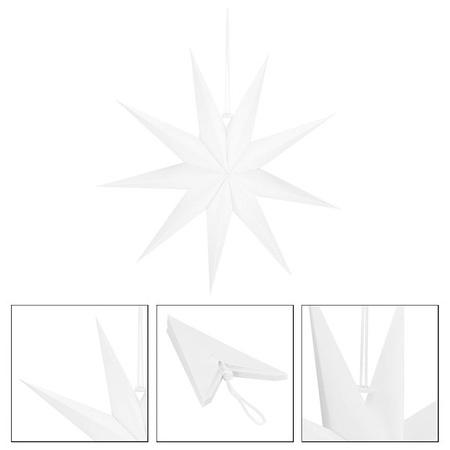 Gwiazda świąteczna papierowa 3d 60 cm zawieszka choinkowa biała