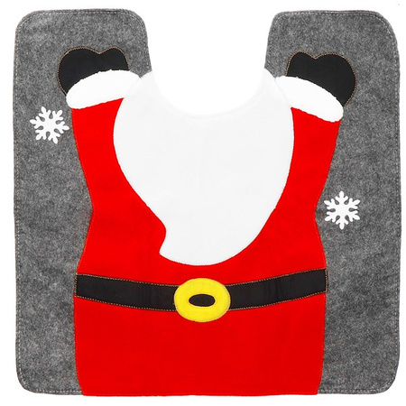 Komplet świąteczny 2 częściowy dywanik łazienkowy i pokrycie na deskę sedesową Mikołaj