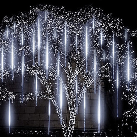 Kurtyna 288 LED meteory lampki zewnętrzne IP44 biały zimny