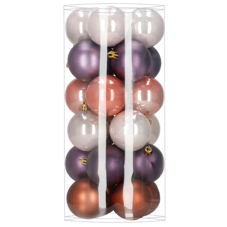 Bombki choinkowe, zestaw 24 szt. dekoracji do stroika 6,5 cm nietłukące
