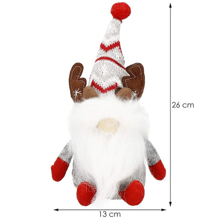 Skrzaty 27 cm ozdoba świąteczna 2 szt. renifer krasnal świąteczny, gnom